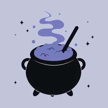 Witchs Poison Cauldron. Stock Illustration