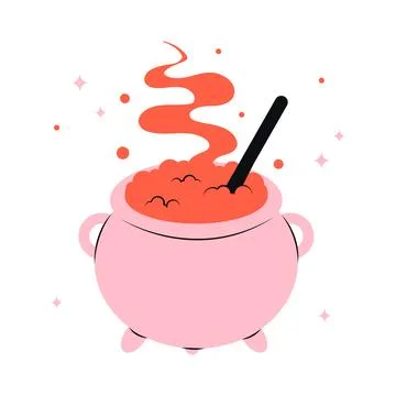 Witchs Poison Cauldron. Stock Illustration