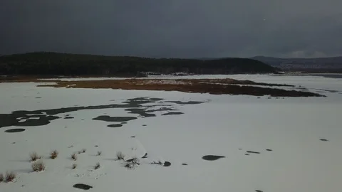 Witer River Flight Stock Footage 95780703