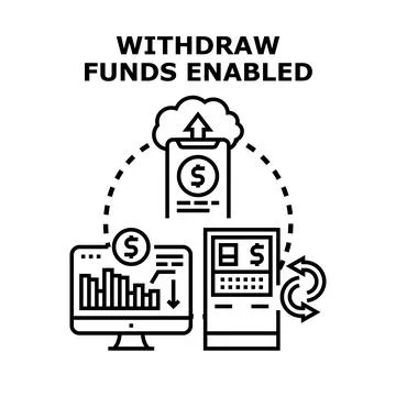 Withdraw funds enabled vector icon concept Stock Illustration