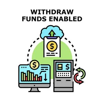 Withdraw funds enabled vector icon concept Stock Illustration