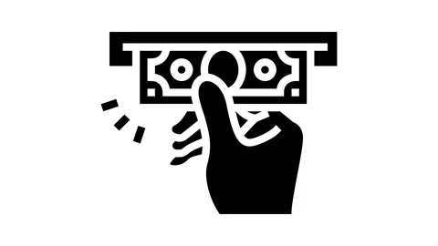 Withdraw glyph icon animation Stock Footage 326158439