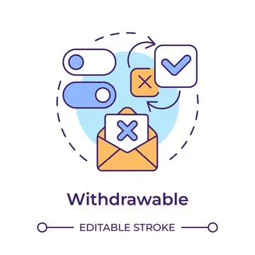 Withdrawable multi color concept icon Stock Illustration