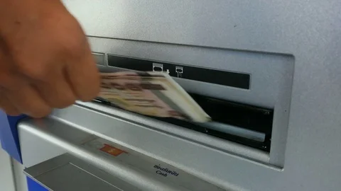 Withdrawal from the ATM Stock Footage 81421191