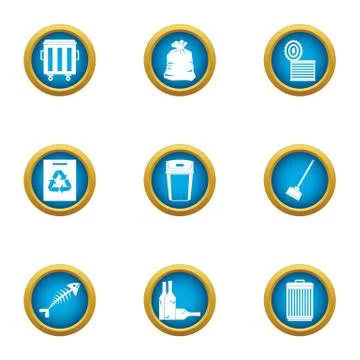 Withdrawal icons set, flat style Stock Illustration