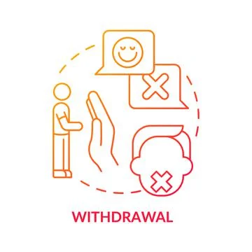 Withdrawal red gradient concept icon Stockillustratie