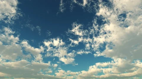 Withe clouds blue sky time lapse 4k Stock Footage 43863312