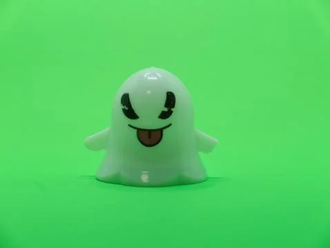 Withe gost  - green backgroud Stock Photos