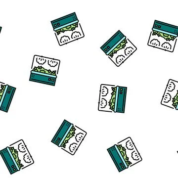 Withering tea leaves vector seamless pattern Stockillustratie