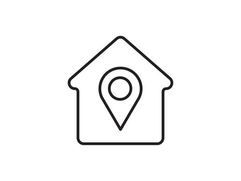 Within a flat-style depiction, a location marker distinguishes itself on an.. Stock Illustration