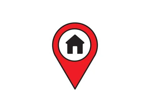Within a flat-style depiction, a location marker distinguishes itself on an.. Ilustración de archivo