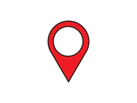 Within a flat-style depiction, a location marker distinguishes itself on an.. Stock Illustration