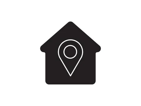 Within a flat-style depiction, a location marker distinguishes itself on an.. Ilustración de archivo