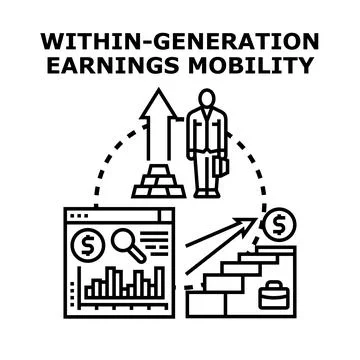 Within generation earnings mobility concept for financial growth Stock Illustration