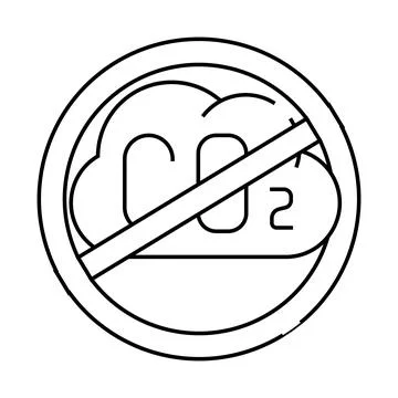 Without carbon dioxide emissions line icon vector illustration Stock Illustration