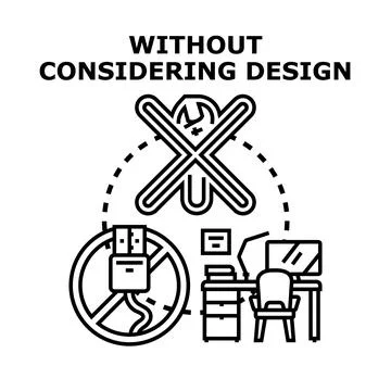 Without considering design concept producing no technology or solution Ilustração Stock