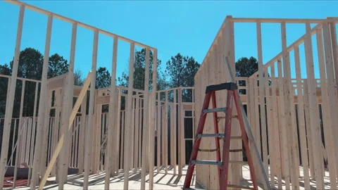Without the framing beam construction fr... | Stock Video | Pond5