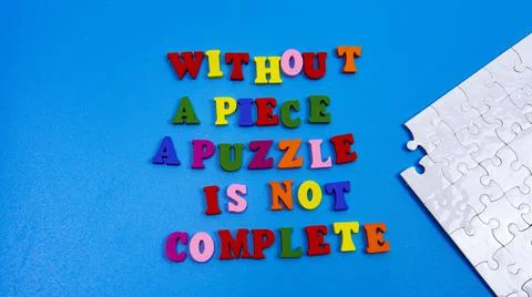 Without a piece a puzzle is not complete Stock Photos