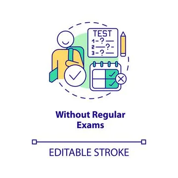 Without regular exams concept icon Stock Illustration