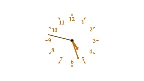 Without rim analog clock isolated animat... | Stock Video | Pond5