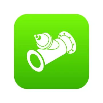 Without tap pipe icon green vector Stock Illustration