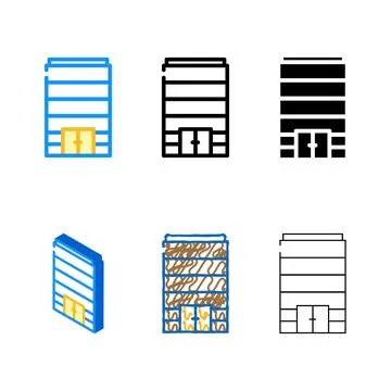 Without windows modern simplified house color icon vector Stock Illustration