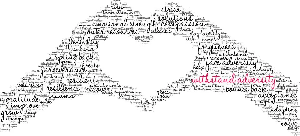 Withstand Adversity Word Cloud Stock Illustration