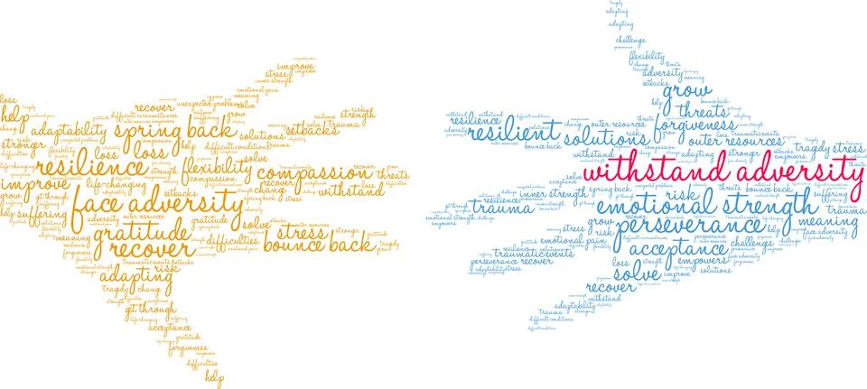 Withstand Adversity Word Cloud Stock Illustration