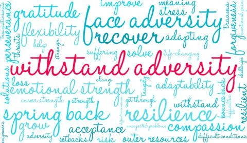 Withstand Adversity Word Cloud Stock Illustration