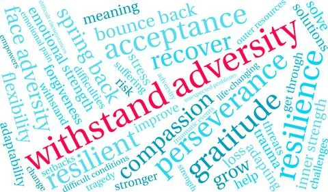 Withstand Adversity Word Cloud Illustrazione stock