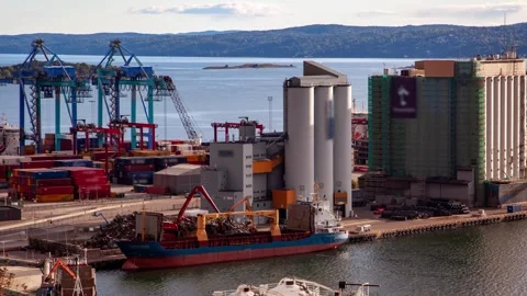 Witness Container Loading Process at Oslo Yilport in Stunning Timelapse 스톡 동영상 308193904