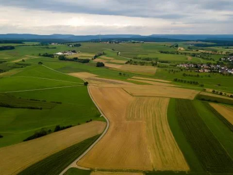 Witthoh tower with the long extinct volcanoes of the Hegau region Stock Photos