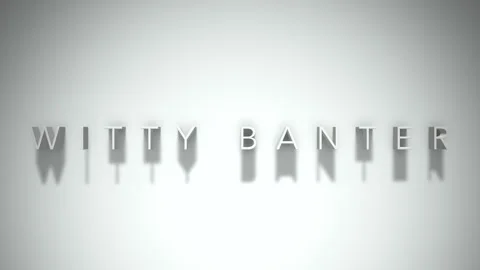 Witty banter 3D title animation white text on a white background Video stock 299701848