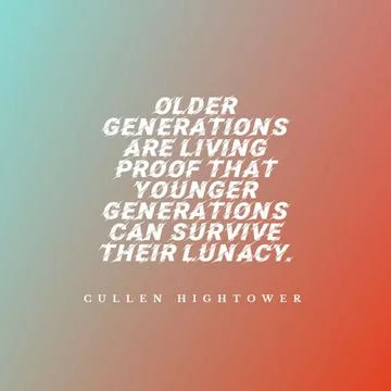 Witty quote about the generation gap but also similarity Stock Illustration