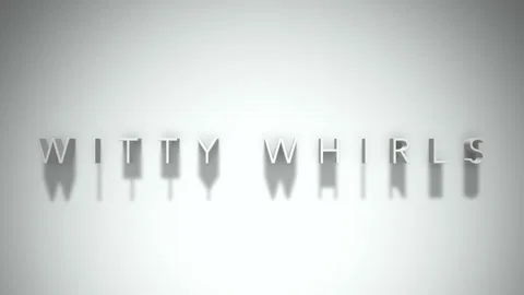 Witty whirls 3D title animation white text on a white background Video stock 299747757