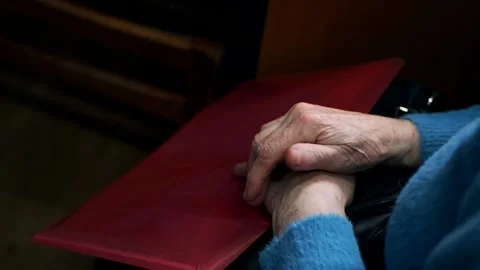 The wives' hands are folded one another on the folder social video concept Stock Footage 169012208