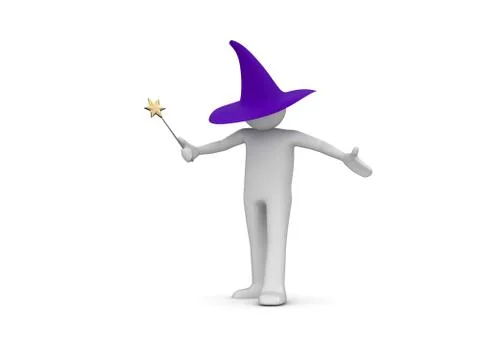 Wizard (3d isolated characters on white background series) Stock-Illustration