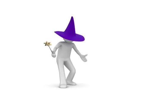Wizard (3d isolated characters on white background series) Illustrazione stock