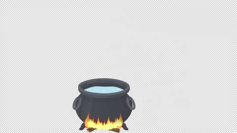 Wizard. Animation of the preparation of a ritual potion. Cartoon Stock Footage 164098773
