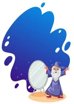 A wizard beside the mirror Ilustración de archivo