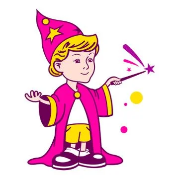 Wizard boy logo Stock Illustration