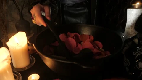 The wizard brews a potion from potato chips Vídeo Stock 142158373