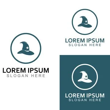 Wizard cap logo .By using vector design concept illustration template. Stock Illustration