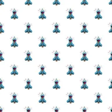 Wizard character casting magic spell seamless pattern Stock Illustration