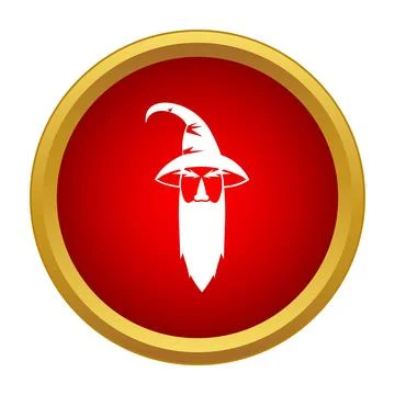 Wizard character icon representing magic and fantasy Stock Illustration