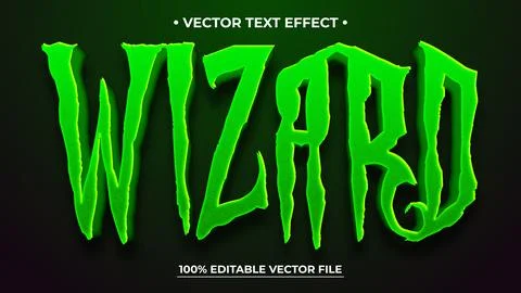 Wizard editable text effect, Halloween theme text style Stock Illustration
