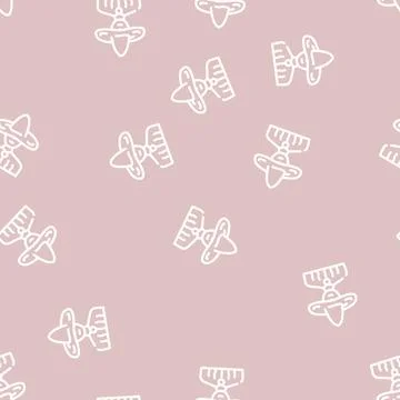 Wizard fantasy character line vector seamless pattern Stock Illustration
