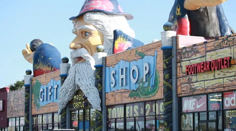 Wizard figure store sign on gift shop in Orlando Stock Footage 39195529