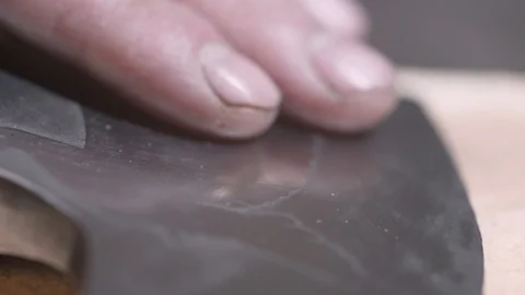 The wizard fingers on the axe, close-up Video stock 129694066