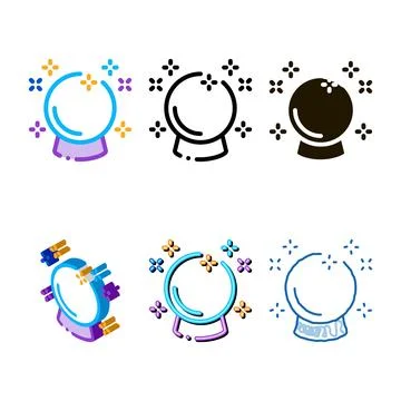 Wizard globe clean icon vector outline Stock Illustration